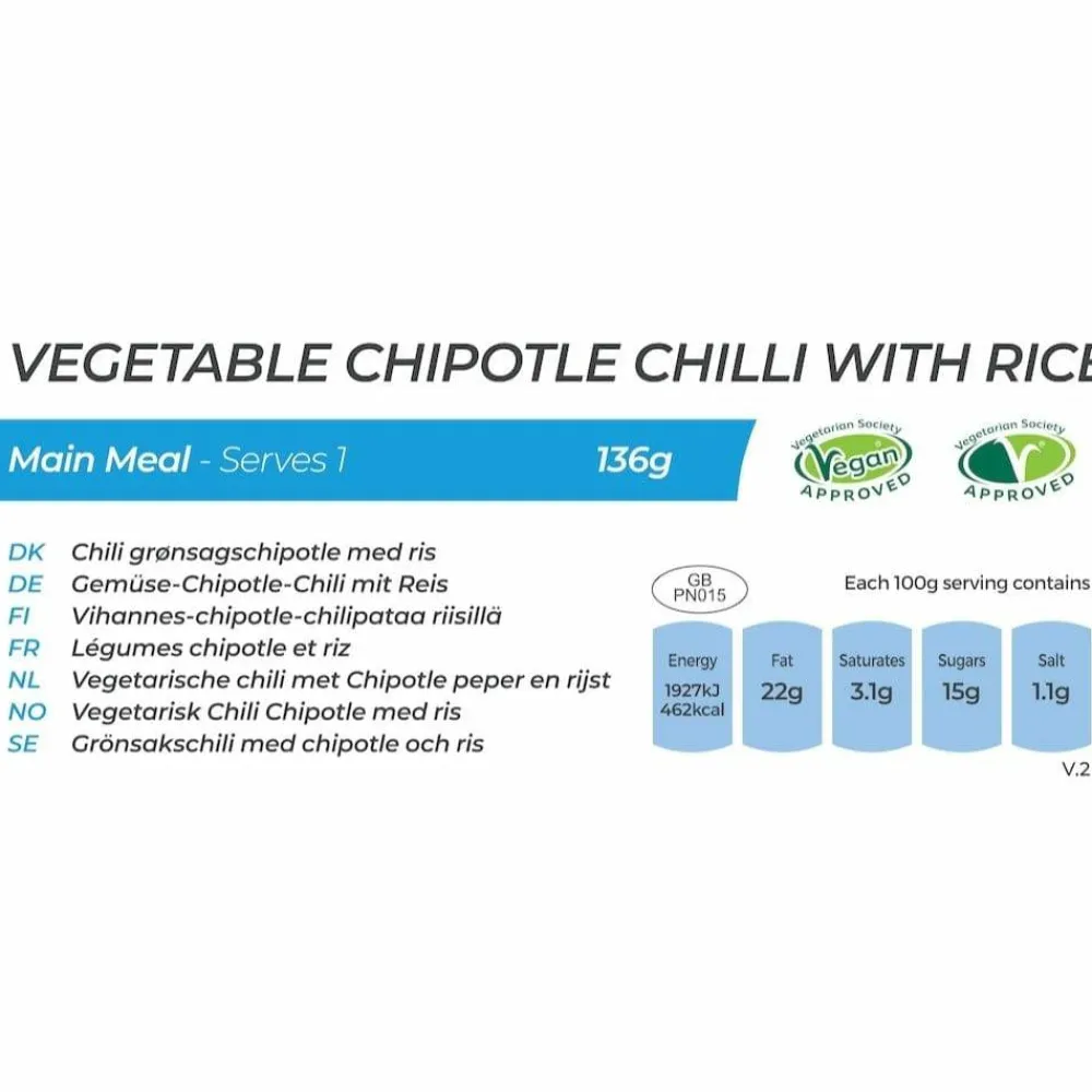 Summit to Eat Vegetable Chipotle Chilli with Rice Nocolour 1-SERVE Best
