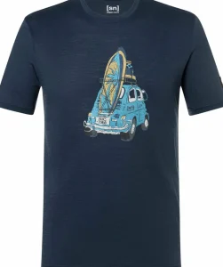 super.natural Men's Carsurf Tee Blueberry/various New