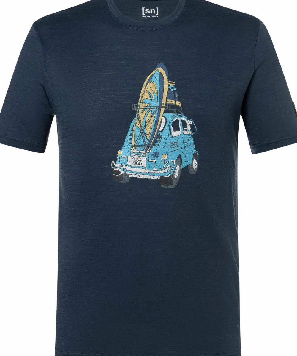 super.natural Men's Carsurf Tee Blueberry/various New