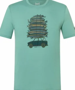 super.natural Men's Surf Trip Tee Lagoon Green/various