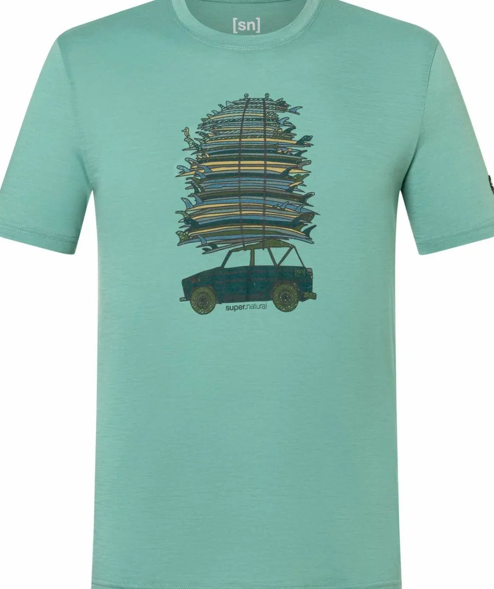 super.natural Men's Surf Trip Tee Lagoon Green/various