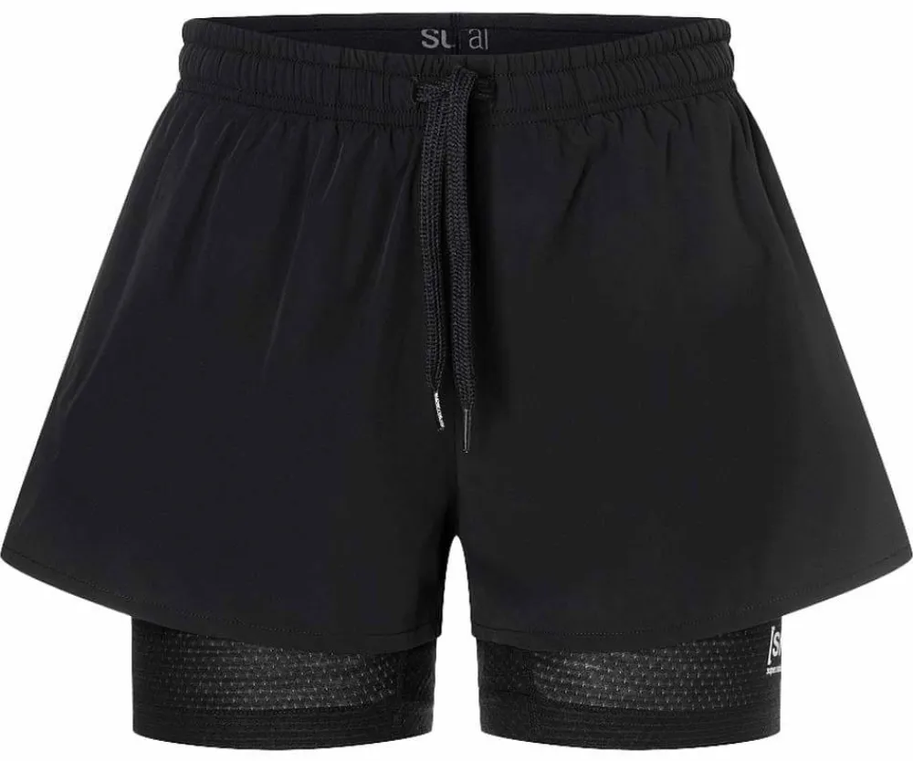 super.natural Women's Double Layer Shorts Jet Black Hot