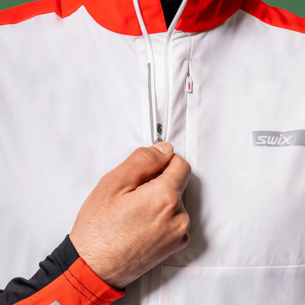 Swix Men's Roadline Wind Vest Bright White/Fiery Red Sale