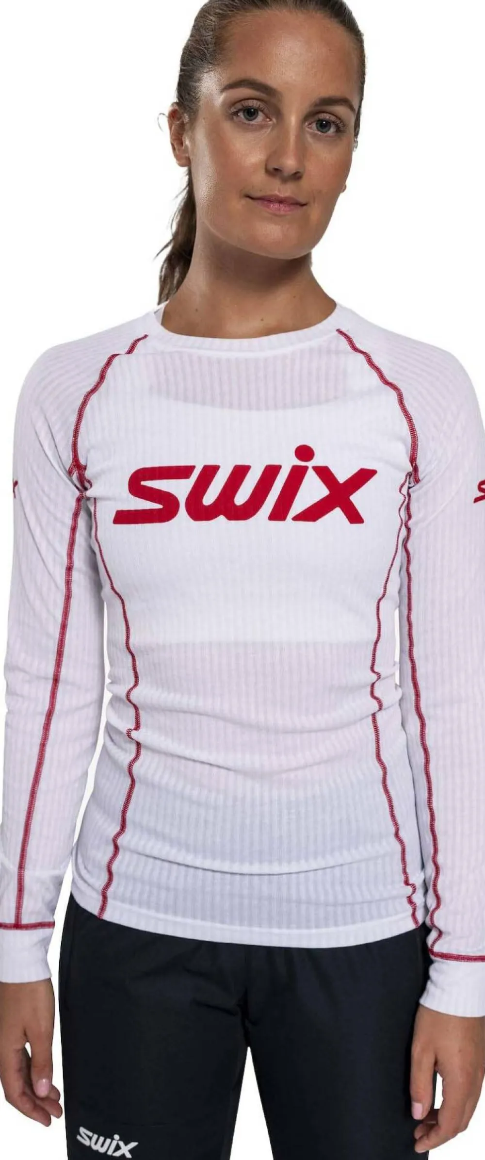 Clearance Women's RaceX Classic Long Sleeve Bright White/ Red Skidåkning