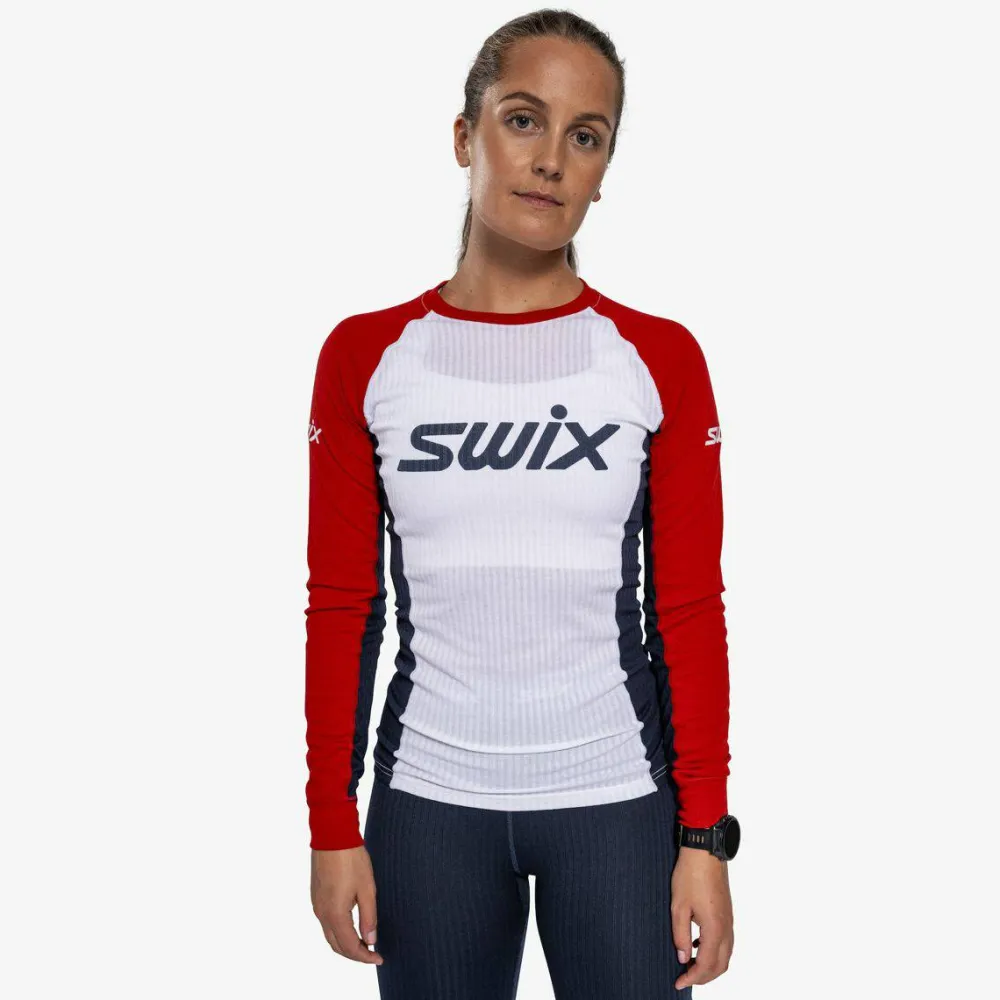 Swix Women's RaceX Classic Long Sleeve Red/Bright White Swix Red/Bright White Clearance
