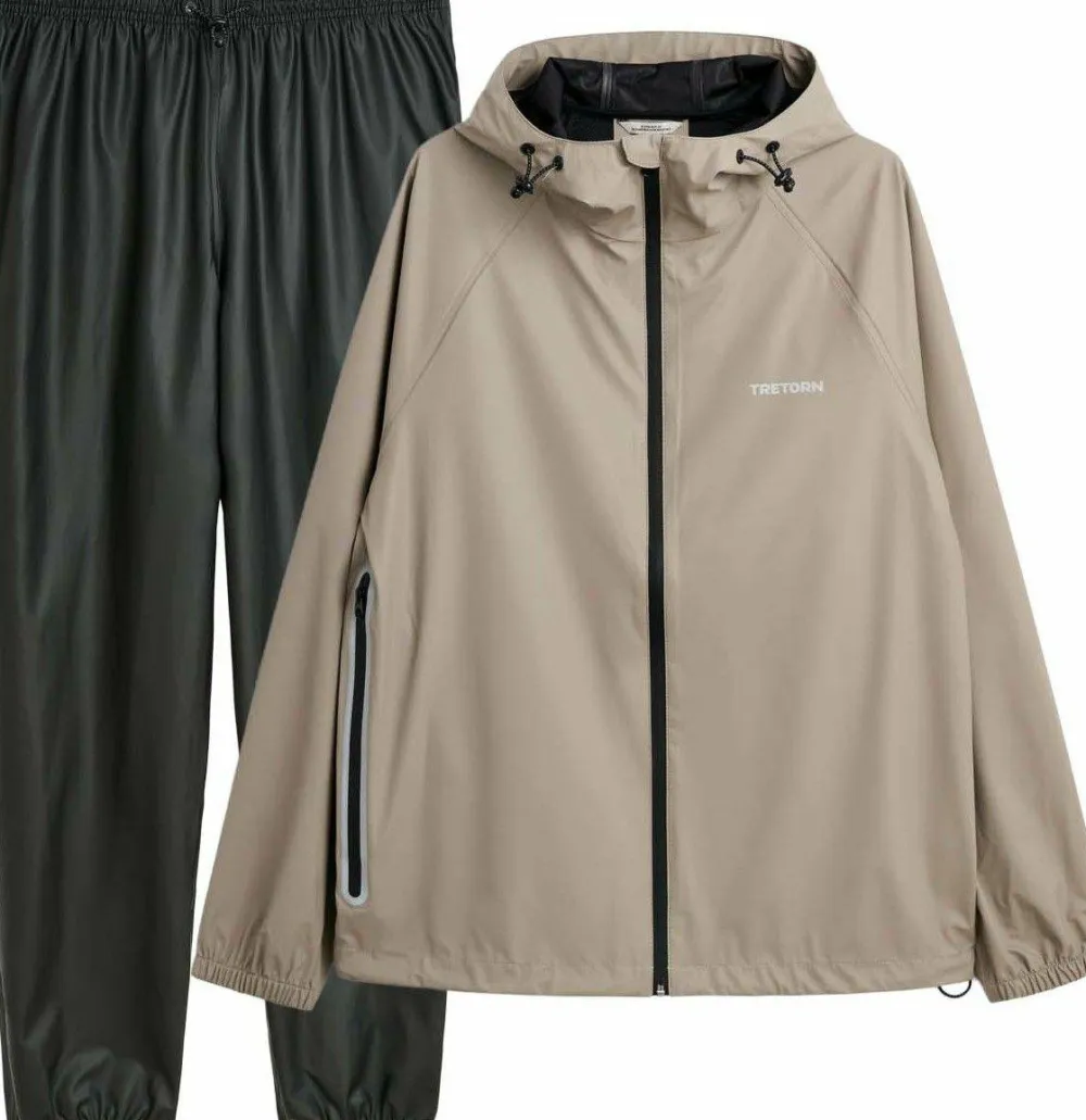Hot Unisex Packable Rainbreaker Set Regnkläder Dam