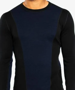 Ulvang Men's Peak Map Crew Baselayer Black/Navy Blue