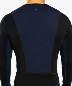 Ulvang Men's Peak Map Crew Baselayer Black/Navy Blue