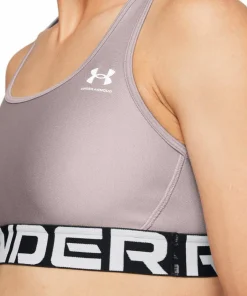 Under Armour Women's HeatGear® Armour Mid Branded Sports Bra Tetra Gray