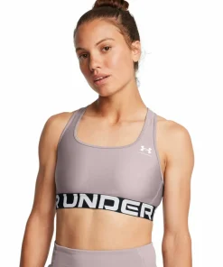 Under Armour Women's HeatGear® Armour Mid Branded Sports Bra Tetra Gray