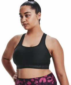 Hot Women's UA Crossback Mid Bra //Jetgray Sport-Bh:Ar