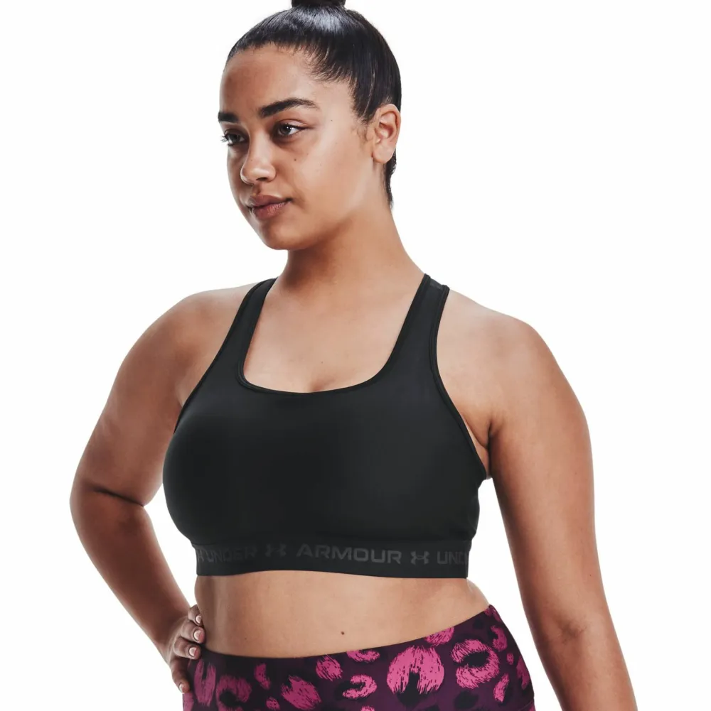 Hot Women's UA Crossback Mid Bra //Jetgray Sport-Bh:Ar