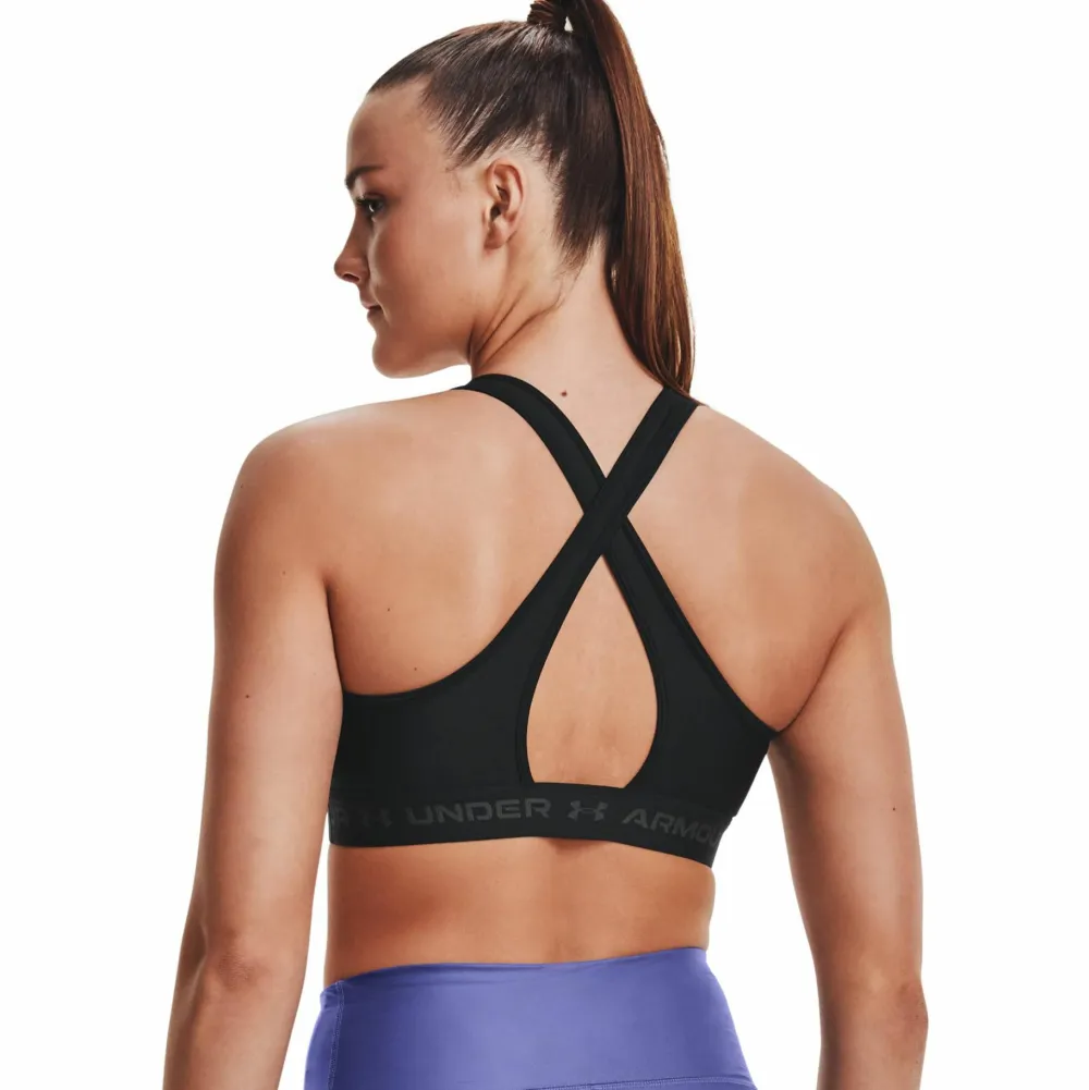 Hot Women's UA Crossback Mid Bra //Jetgray Sport-Bh:Ar