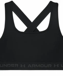 Hot Women's UA Crossback Mid Bra //Jetgray Sport-Bh:Ar