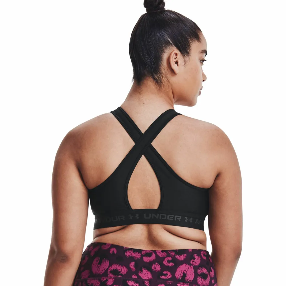 Hot Women's UA Crossback Mid Bra //Jetgray Sport-Bh:Ar