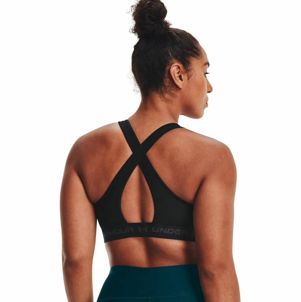 Hot Women's UA Crossback Mid Bra //Jetgray Sport-Bh:Ar