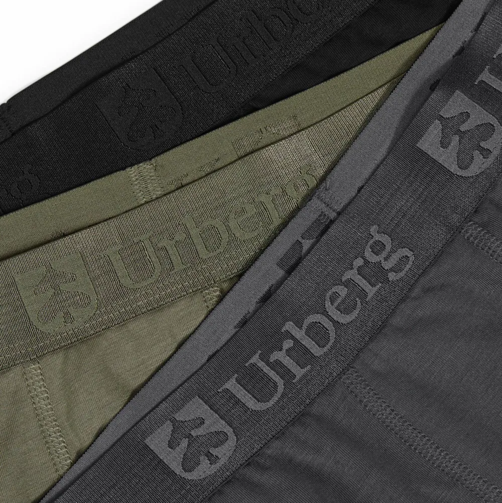 Urberg Men's Isane 3-pack Bamboo Boxers Grey/Black/Green New