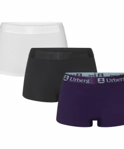 Urberg Women's Isane 3-pack Bamboo Boxers Black Beauty/Bright White/Grape Black Beauty+Bright White+Grape New