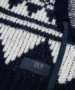 Varg Unisex Bräcke Knitted Balaclava Dark Blue With Off White Best