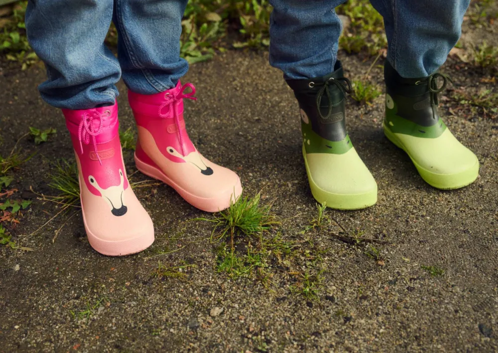 Viking Footwear Kids' Alv Barefoot Paw Print Light Green/Green Best