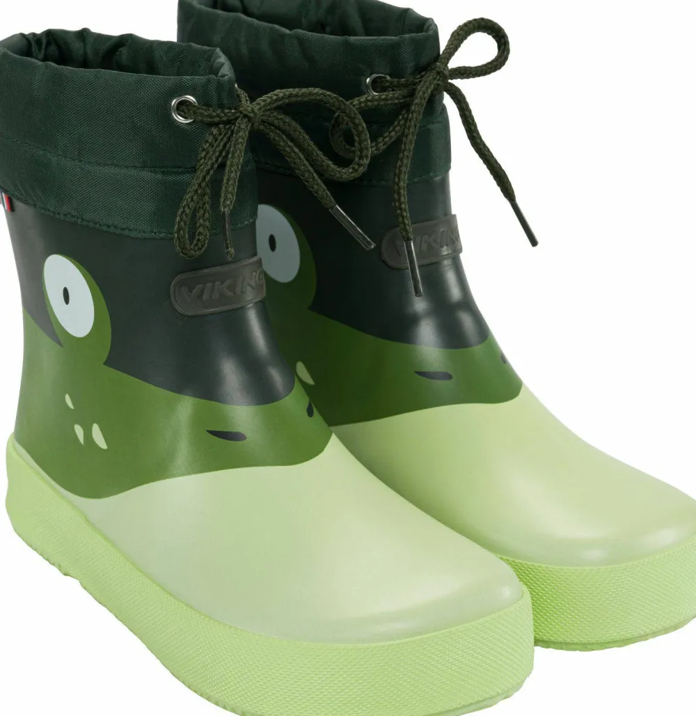 Viking Footwear Kids' Alv Barefoot Paw Print Light Green/Green Best