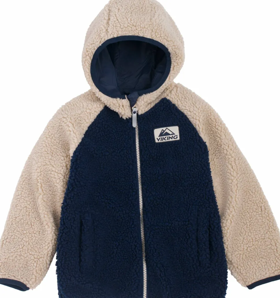 Viking Footwear Kids' Play Reversible Pile Jacket Navy