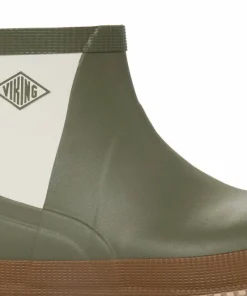 Viking Footwear Seilas Heritage Low Rubber Boot Olive/Brown Clearance