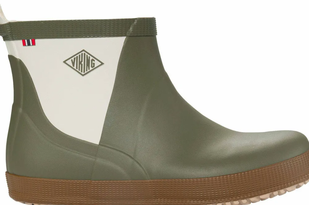 Viking Footwear Seilas Heritage Low Rubber Boot Olive/Brown Clearance