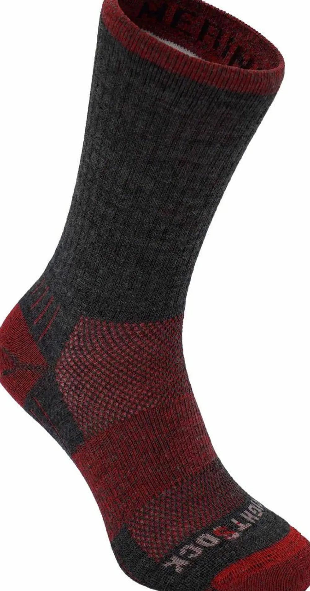 Wrightsock Merino Escape Crew Anti Blister System Grey/Fire Discount