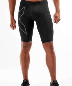 2XU Men's MCS Run Compression Shorts Black/Black Reflective Clearance