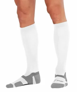 2XU VECTR Light Cushion Full Length Socks White/Grey New