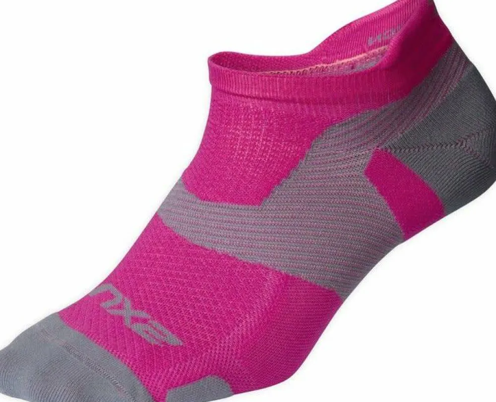 2XU Vectr Light Cushion No Show Sock Magenta/Light Grey Outlet