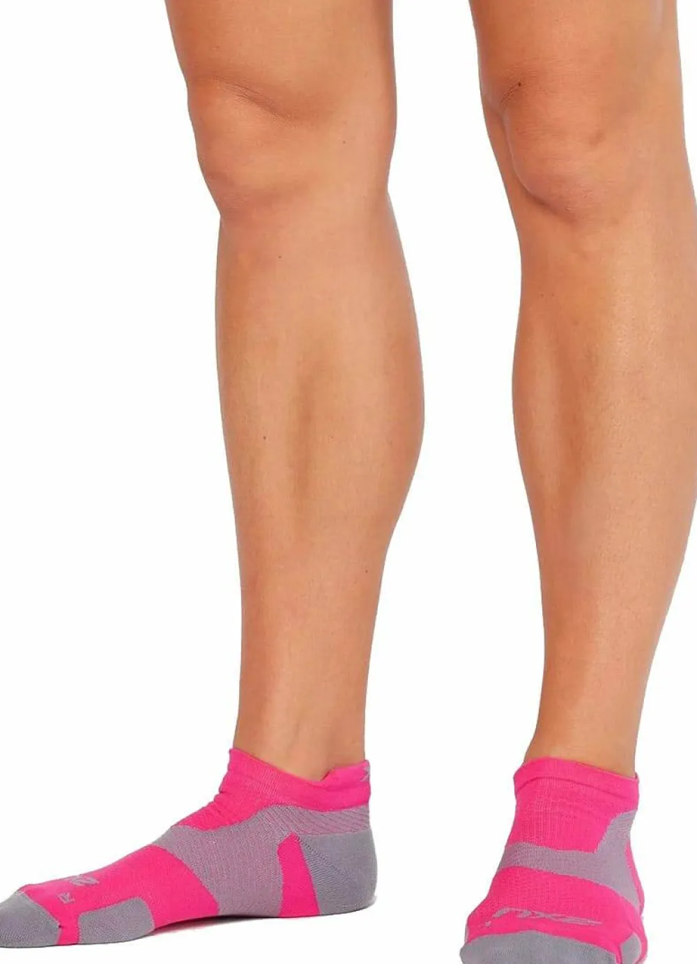 2XU Vectr Light Cushion No Show Sock Magenta/Light Grey Outlet